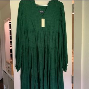 Maeve Amber Tiered Tunic in Emerald, size Small